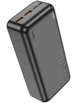 Hoco J101B Astute Power Bank 30000mAh 22.5W με 2 Θύρες USB-A Power Delivery Black