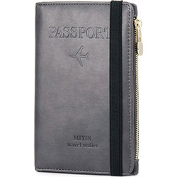 RFID Signal Block Passport & Credit Card Case Θήκη Καρτών και Διαβατηρίου Με Φερμουάρ - Γκρι ΟΕΜ