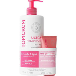 TOPICREM UH BODY MILK 500 ML + GENTLE EXFOLIANT 3-IN-1 PACK 2 pcs