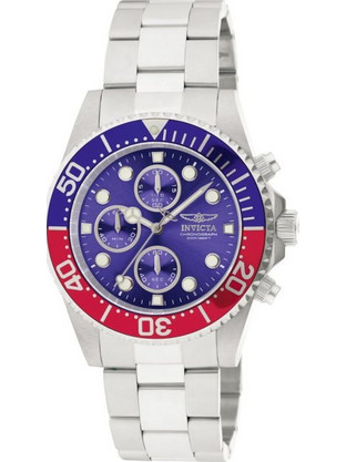 Invicta Pro Diver Ανδρικό Ρολόι Χρονογράφος με Ασημί Μεταλλικό Μπρασελέ 1771