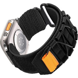 Tactical Nylon Λουράκι Black (Apple Watch 38/40/41/42mm Series 10/11)