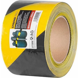 STREND PRO warning tape 80mm, ταινία σήμανσης σε κίτρινο/ μαύρο χρώμα 250m (2173090)