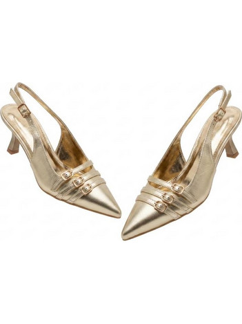 Γόβες slingback με χαμηλό τακούνι χρυσό