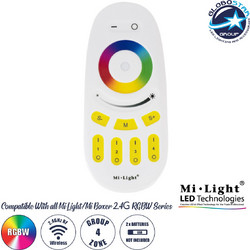 GLOBOSTAR(R) MiBOXER-FUT096 71409 Ασύρματο Χειριστήριο Αφής 4 Ζωνών RGBW DC 3V(2 x AAA) IP20 - RF 2.4GHz - Λευκό - Μ12 x Π5.4 x Υ2cm