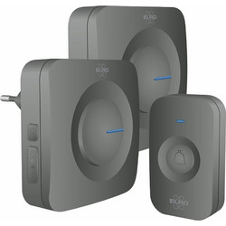 Σετ Ασύρματο Κουδούνι Πόρτας ELRO Plug-in με 2 Δέκτες Black DB3000PL-P1C2B