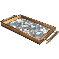 Δίσκος Σερβιρίσματος 903SRV1137 34x18x2cm Multi-Gold Aberto Design Γυαλί