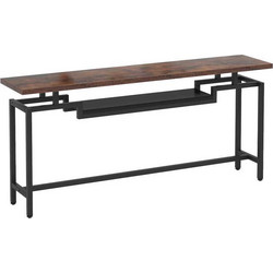 Κονσόλα Onole pakoworld σε καρυδί - μαύρο μέταλλο 180x35x82εκ