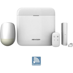 Hikvision DS-PWA64-KIT-WE Ασύρματο Σύστημα Συναγερμού με 1 Ανιχνευτή Κίνησης, 1 Αισθητήρα Πόρτας, 1 Τηλεχειριστήριο, Κέντρο (Wi-Fi / GSM)