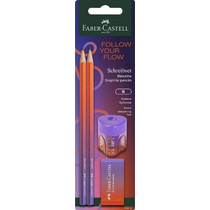 Faber Castell Μολύβια Flow Punchy Melon 2τμχ και Ξύστρα και Γόμα (129118410)