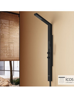 Θερμομικτική Στήλη Ντουζ - Υδρομασάζ FINA BLACK MATT ICOS SHOWER