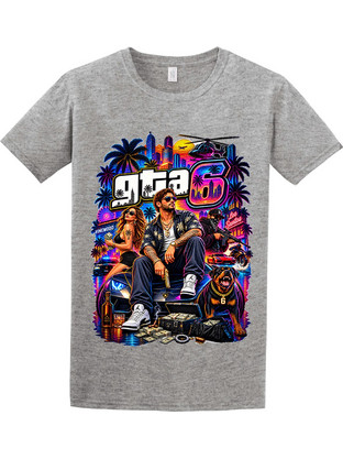 Gildan Μπλούζα GTA 6 Ανθρακί