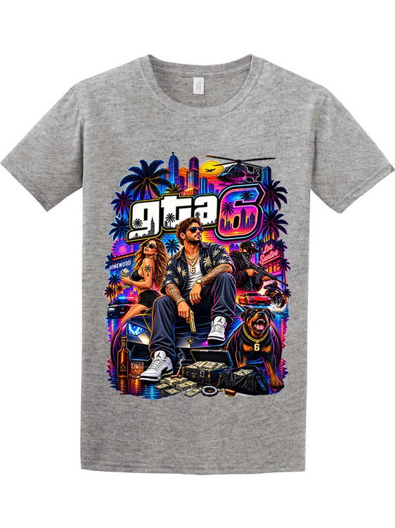 Gildan Μπλούζα GTA 6 Ανθρακί