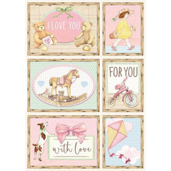 Stamperia Ριζόχαρτο Decoupage A4 (21x29,7cm) DayDream cards pink