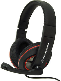 Esperanza EH118 Gaming Headset Over Ear Black Red