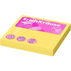 Αυτοκόλλητες Σημειώσεις Erichkrause 75x75mm 100φ. Neon Yellow 61655