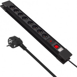 Maclean MCE11 power extension 1.5 m 8 AC outlet(s) Indoor Black MCE11