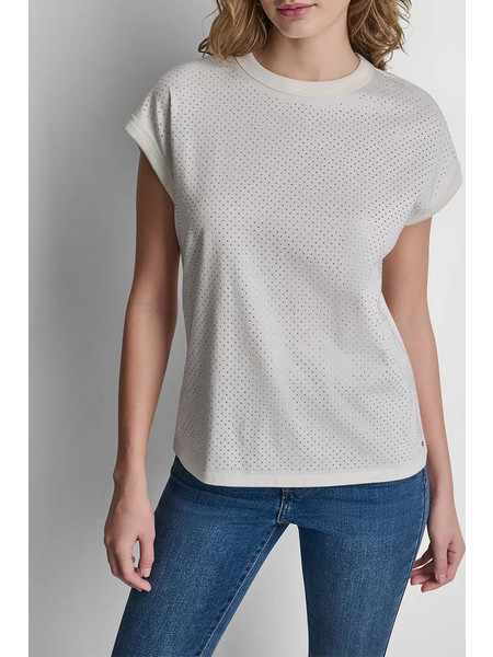 DKNY DJ6T1772 ΜΠΛΟΥΖΑ ΚΟΝΤΟΜΑΝΙΚΗ DKNY DJ6T1772-E2Y1 Ecru