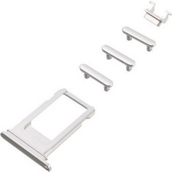 Σετ Εξωτερικών Κουμπιών (Mute / Power / Volume Buttons / SIM Card Tray) για iPhone 7 - Ασημί