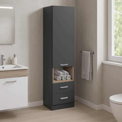 Βιτρίνα-στήλη Toscana pakoworld σε ανθρακί απόχρωση 50x42x222.5εκ