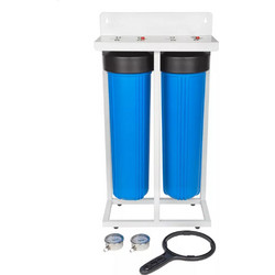 Eiger Διπλή Συσκευή Big Blue 20 x 4.5 έξοδος 1 Κεντρικής Παροχής με Μανόμετρα Πίεσης