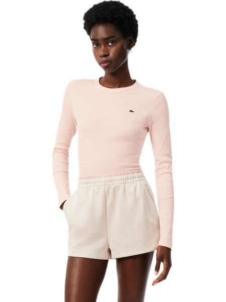 Lacoste γυναικείο μακρυμάνικο βαμβακερό ribbed t-shirt 3TF1692-2