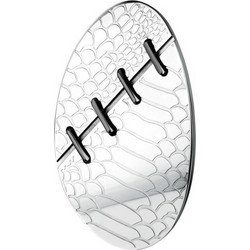 TRUSSARDI T-DESIGN BROOCH SS DARK GUN 5.5X3.5CM