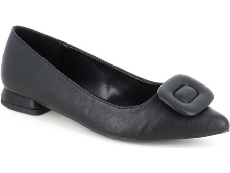 Μπαλαρίνες με χαμηλό τακούνι Eco Leather Pvc 2 cm ΜΑΥΡΟ