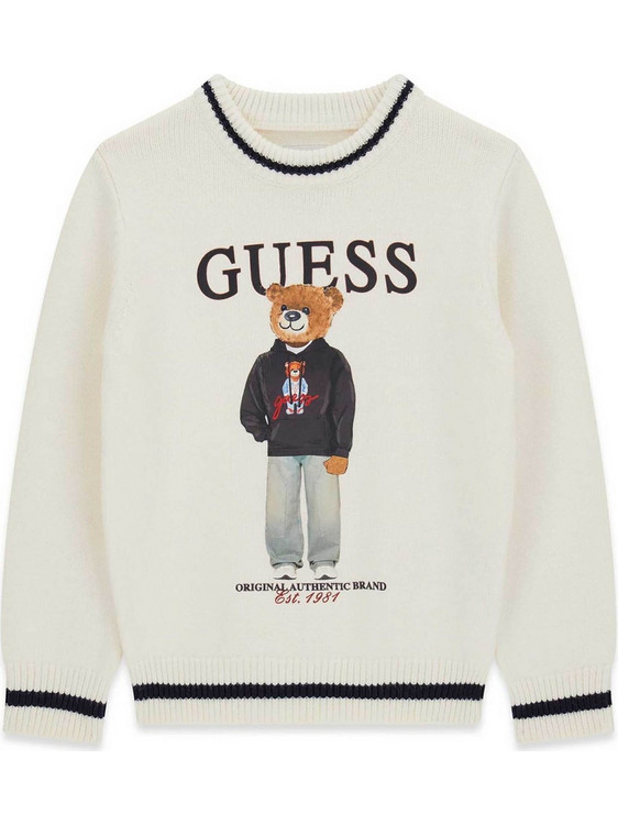 Guess Παιδικό Πουλόβερ Μακρυμάνικο Κρεμ N6YR06Z0903-G012