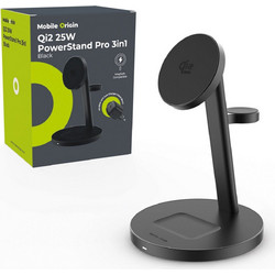 Mobile Origin Powerstand Pro 3in1 Qi2 Ασύρματος Φορτιστής 25W Black