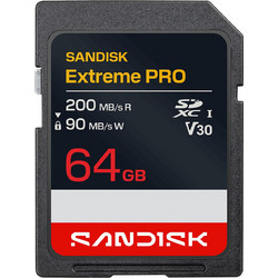 Sandisk Extreme Pro SDXC 64GB Class 10 U3 V30 UHS-I 200MB/s