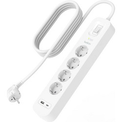 Belkin Πολύπριζο αντικεραυνικής προστασίας 4 πριζών + USB-A+C, 525J, 18W, 2m SRB001vf2MV2
