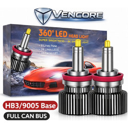 VenCore 3126-10209 - HB3 9005 - Ζεύγος Λαμπτήρων LED για Βάση HB3 9005 Κυρίως Φωτισμού Αυτοκινήτου η Μοτοσυκλέτας 45 Watt CanBus 4th Gen 18800 (9400+9