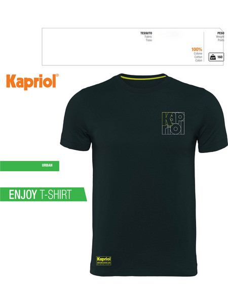 ΜΠΛΟΥΖΑΚΙ ΕΡΓΑΣΙΑΣ T-SHIRT ENJOY ΚΟΝΤΟΜΑΝΙΚΟ ΜΑΥΡΟ (XXL) 37654 KAPRIOL