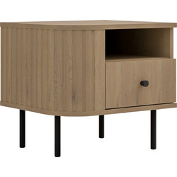 Κομοδίνο Ovelia Αριστερά Φυσικό 48x41.5x45