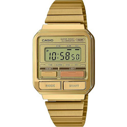 Casio Ψηφιακό Ανδρικό Ρολόι Χρονογράφος με Χρυσό Μεταλλικό Μπρασελέ A120WEG-9AEF
