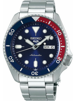 Seiko 5 Sports Ανδρικό Ρολόι Αυτόματο με Ασημί Μεταλλικό Μπρασελέ SRPD53K1