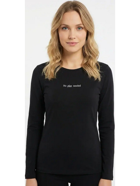 ΓΥΝΑΙΚΕΙΑ ΜΠΛΟΥΖΑ ΜΑΚΡΥΜΑΝΙΚΗ PACO 2682002 BLACK