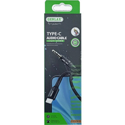GERLAX GX-06T Καλώδιο Type-C To AUX 3.5mm Cable - Χρώμα: Μαύρο