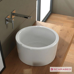 Scarabeo Bucket Επικαθήμενος Νιπτήρας Μπάνιου Στρογγυλός Πορσελάνης 42x22cm Λευκός 8807-300