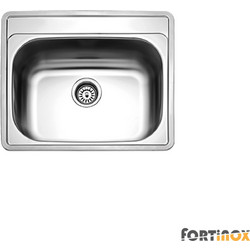 Fortinox Valley 25060 Ένθετος Νεροχύτης Inox Ματ Σαγρέ 60x50cm