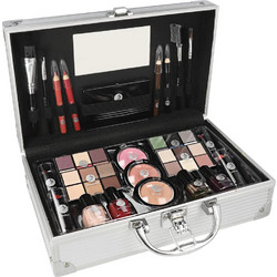 2K Fabulous Beauty Train Case Silver Make up Palette 66.9gr