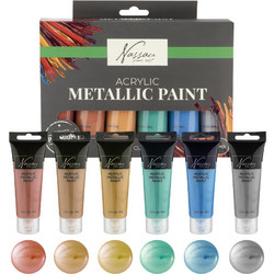Nassau Metallic Σετ Ακρυλικά Χρώματα Ζωγραφικής 6τμχ