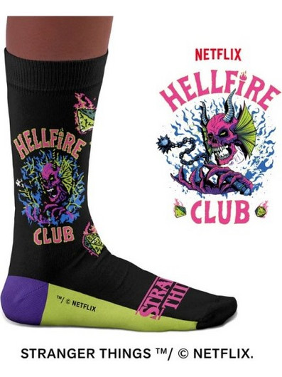 Sock Affairs Stranger Things Demogorgon Ανδρικές Κάλτσες Ψηλές με Σχέδια Μαύρες