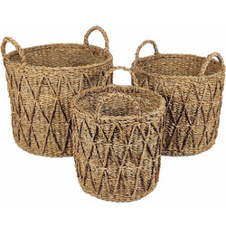 Liberta-Maison Almar Καλάθι Αποθηκευσης Set 3ΤΜx 36x36x30cm Seagrass Φυσικό 028652