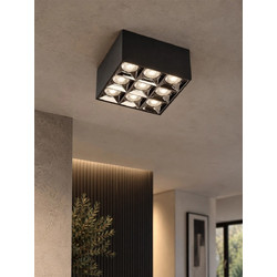 LUMINAR KLV-101-0341 Φωτιστικό Downlight Σποτ LED 30W 4200lm 36 AC 220-240V IP20 Φυσικό Λευκό 4500K - Osram SMD Chip & TUV SUD Driver - Μαύρο Ματ - Μ12 x Π12 x Υ6.6