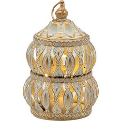 ΦΑΝΑΡΑΚΙ LED ΜΕΤΑΛΛΙΚΟ ΛΕΥΚΟ - ΧΡΥΣΟ 9x9x14cm 819-02171 ESTHETI