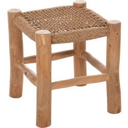 ΣΚΑΜΠΟ LONDER HM5987 ΞΥΛΟ ΤΕΑΚ ΚΑΙ ΣΥΝΘΕΤΙΚΟ RATTAN ΣΕ ΦΥΣΙΚΟ 38x38x40,5Υεκ