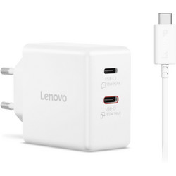 Power Supply Lenovo GaN Dual USB-C 65W Charger-White