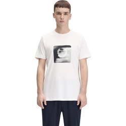 Fred Perry Ανδρικό T-shirt Laurel Wreath Digital M3412-129 Snow White - Λευκό