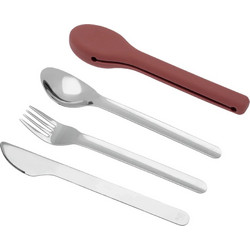 Σετ Ανοξείδωτα Μαχαιροπίρουνα Ecolife Dusty Red Cutlery Set